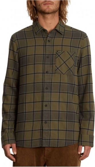 Volcom Caden Plaid Longsleeve Overhemd, olijfgroen