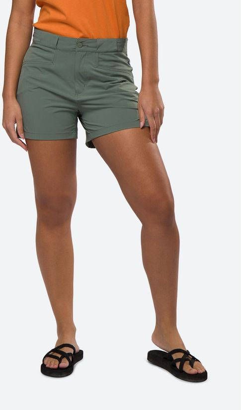 Fjällräven high waist slim fit korte broek High Coast Lite groen
