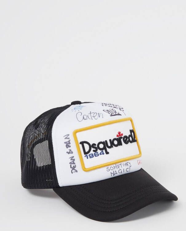 Dsquared2 Honkbalpet met gaastrim , Wit, Heren
