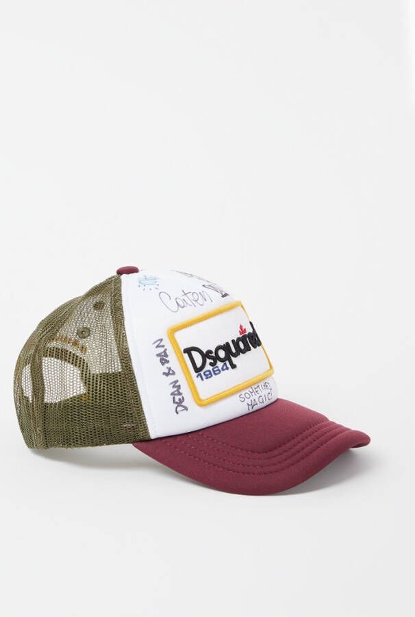 Dsquared2 Honkbalpet met gaastrim , Wit, Heren