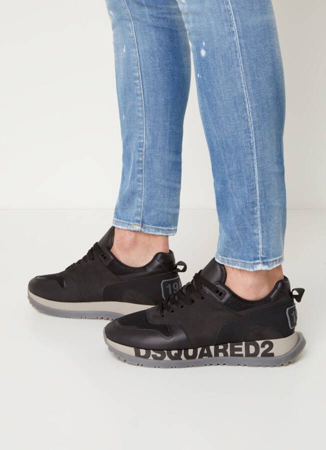 Dsquared2 Running sneaker met kalfsleren details