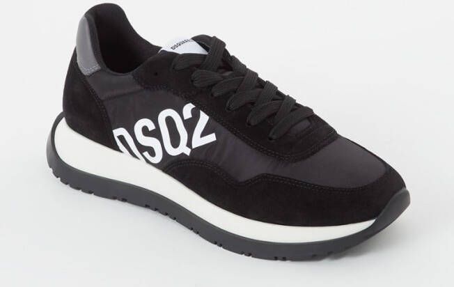 Dsquared2 nylon en suède lopende sneakers , Zwart, Heren