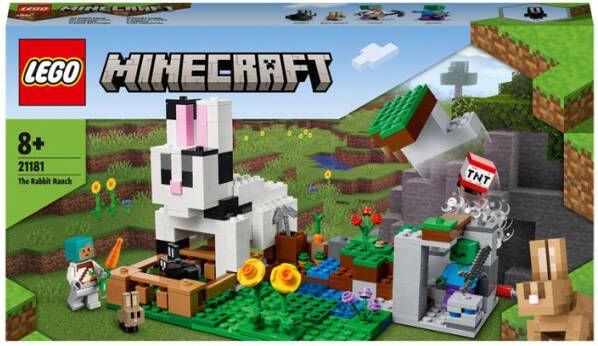 Lego 21181 Minecraft De Konijnenhoeve, Speelgoed voor Kinderen van 8+ Jaar met Temmer -, Zombie en Dierenfiguren