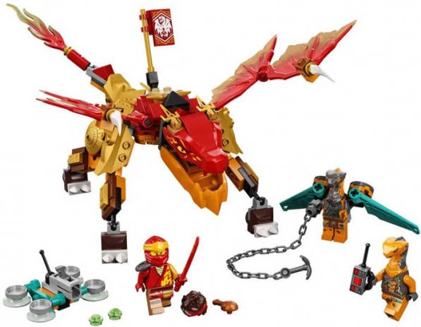 Lego 71762 NINJAGO Kai's Vuurdraak EVO, Speelgoeddraak met Cobra en Boa slangenkrijger, Verjaardagscadeaus, Kinderen van 6+