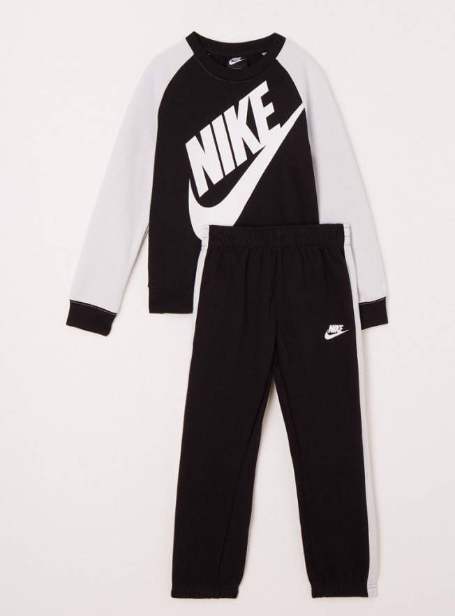 Nike oversized futura crew joggingpak zwart kinderen