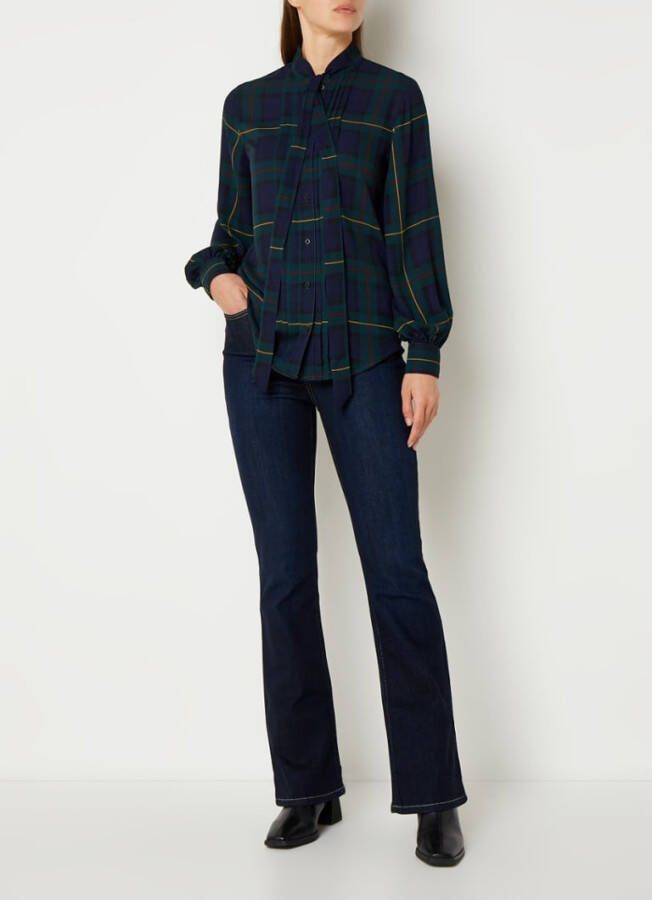 Ralph Lauren Blouse met ruitprint en strikkraag