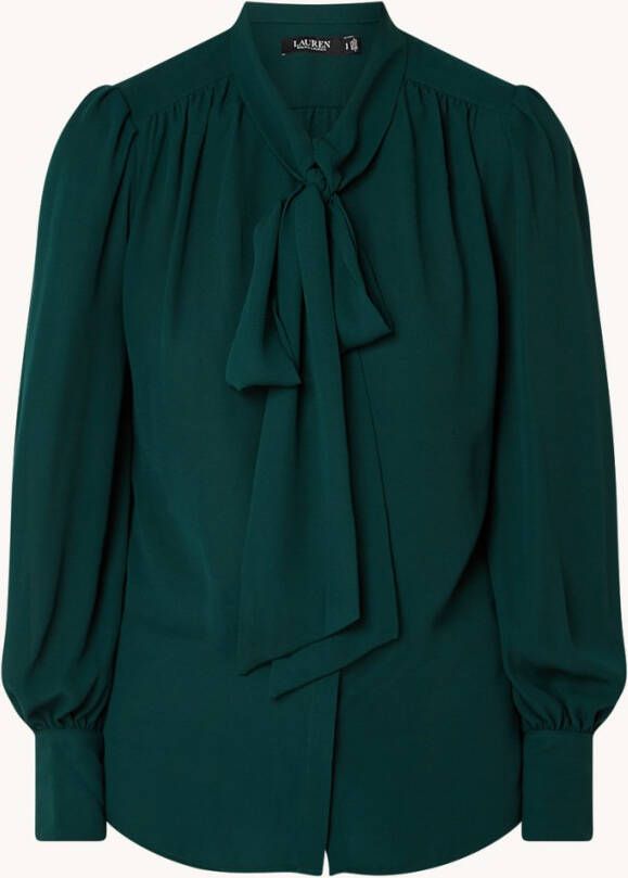 Ralph Lauren Blouse met pofmouw en strikkraag