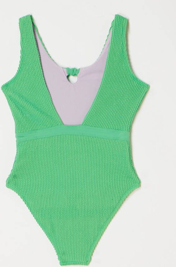 Scotch & Soda Groene Belted Crinkle Bathing Suit