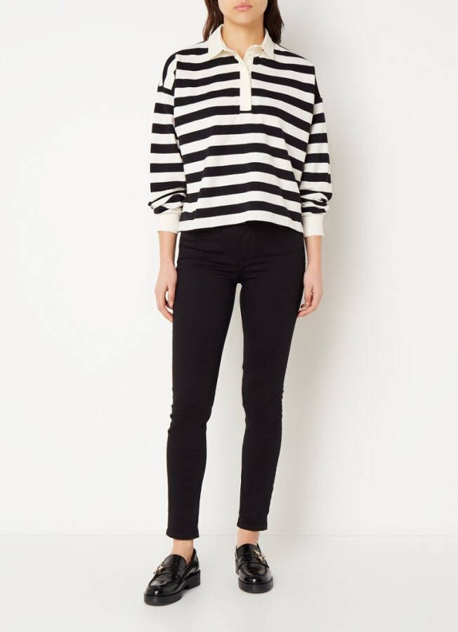 Scotch & Soda Rugby T shirt van biologisch materiaal met verschillende strepen