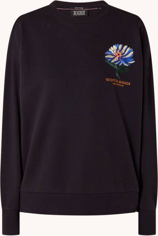 Scotch & Soda Sweater van biologisch katoen met logoborduring en backprint
