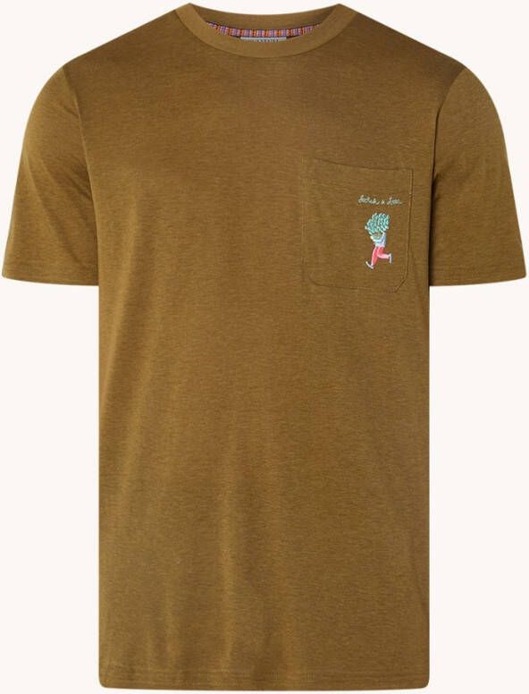 Scotch & Soda T shirt met geborduurd artwork op de borstzak