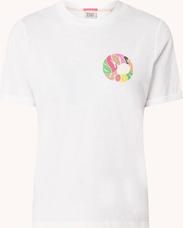 Scotch & Soda Witte T shirt Cotton In Conversion Regular Fit T shirt