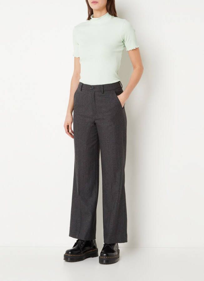 Scotch & Soda T shirt met ribstructuur en opstaande kraag