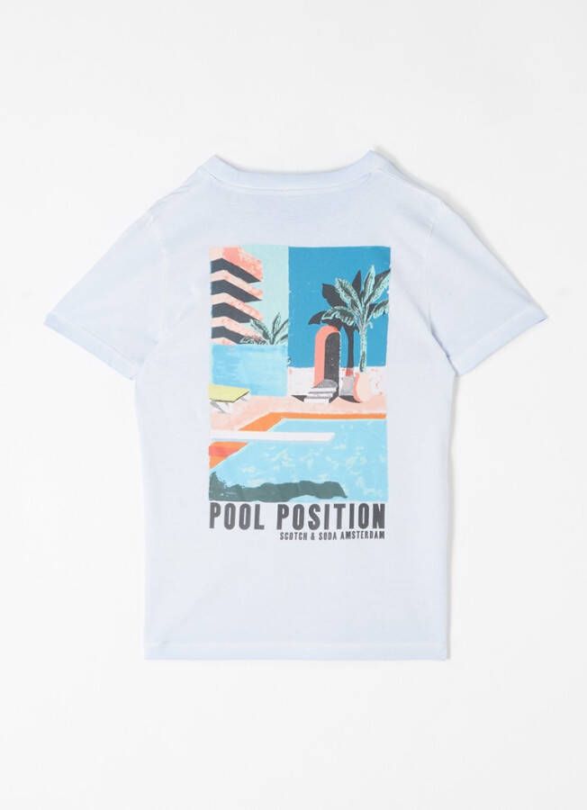 Scotch & Soda Grijze T shirt Regular Fit Short Sleeved WAshed Artwork