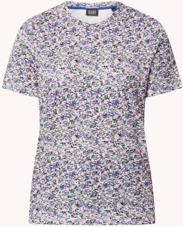 Scotch & Soda T shirt van biologisch katoen met bloemenprint