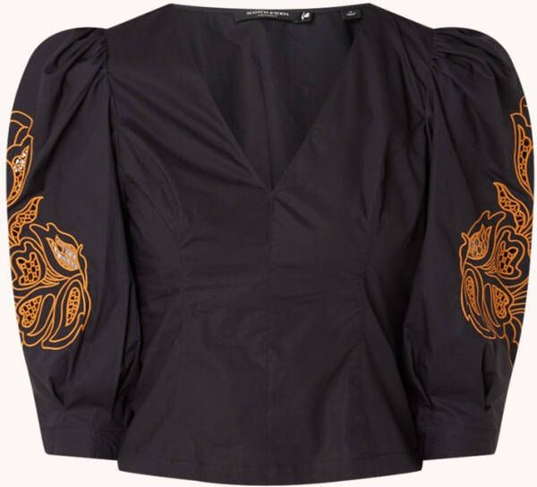 Scotch & Soda Blouse met V hals en volumineuze mouwen