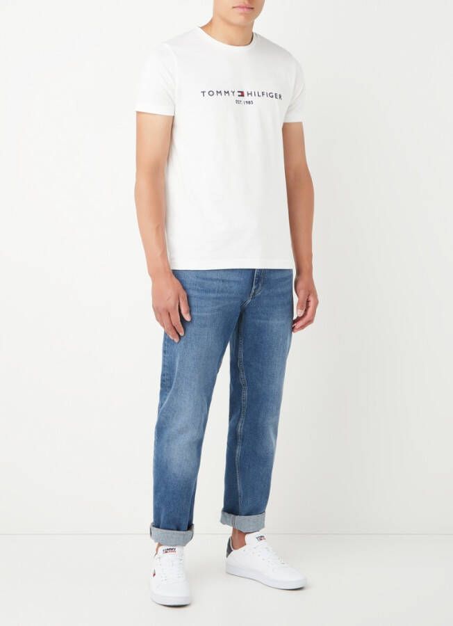 Tommy Hilfiger T shirt van biologisch katoen met logoborduring