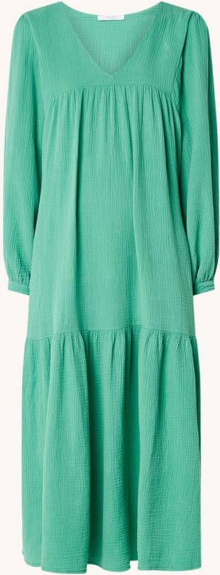 by-bar by bar Rosa gelaagde maxi tuniekjurk met structuur en ballonmouw