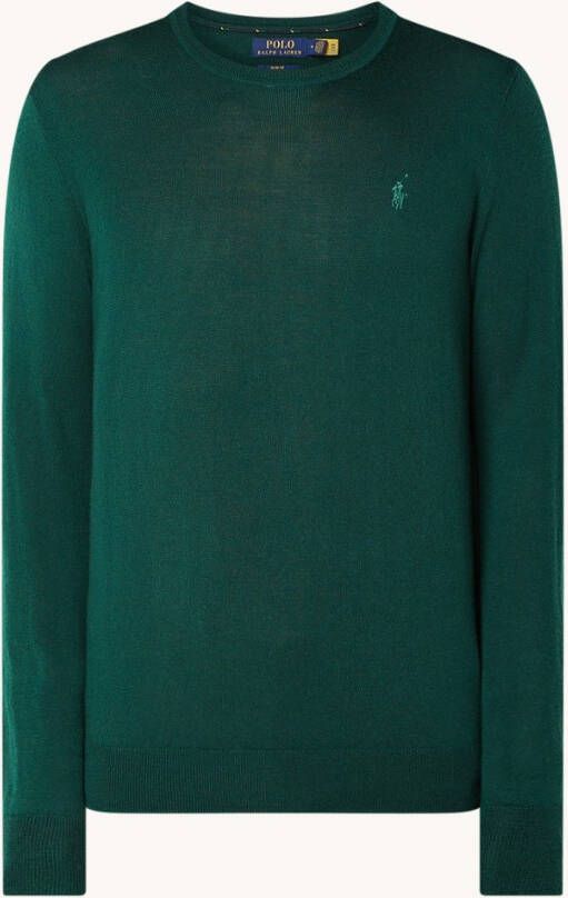 Ralph Lauren Fijngebreide pullover van wol met logoborduring