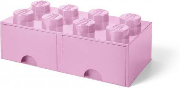 Room Copenhagen LEGO Opberglade 8 Brick Knoppen 2 Laden(Lichtroze )