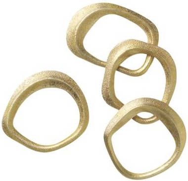 Ferm Living Flow Servetringen set van 4 Messing