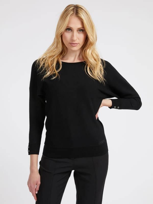 Guess Topje met lange mouwen , Zwart, Dames