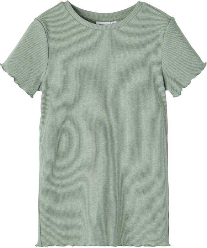 name it ! Meisjes Shirt Korte Mouw -- Groen Katoen/polyester/elasthan