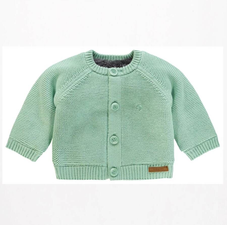 Noppies Lou gebreid vest van biologisch katoen met fleecevoering