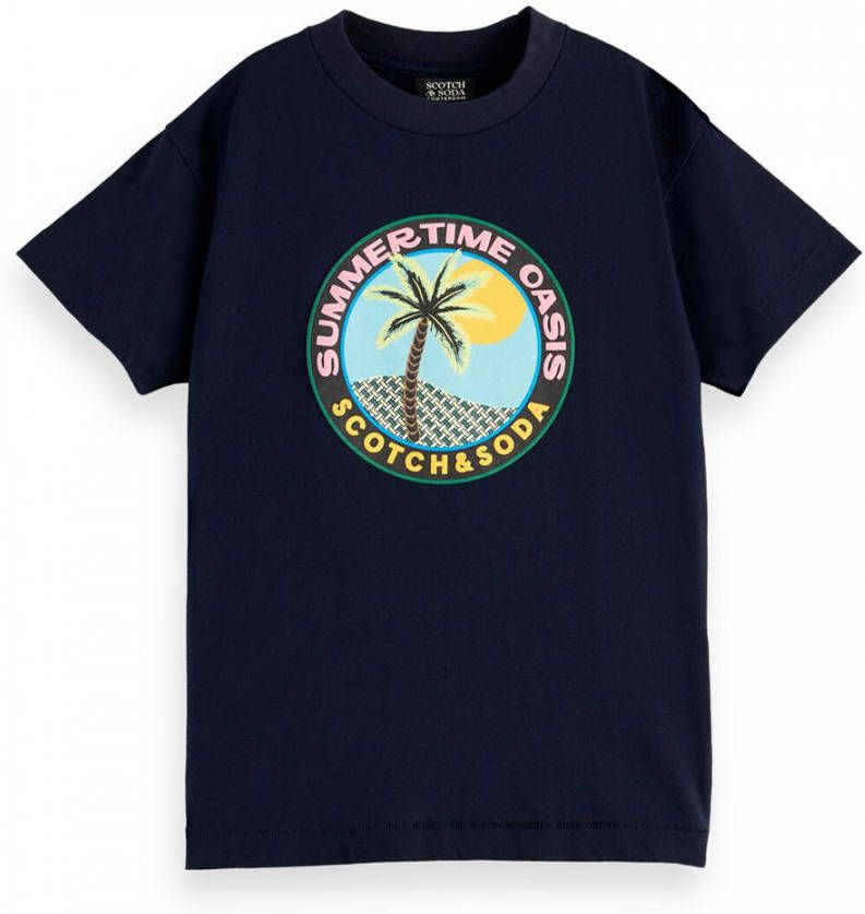 Scotch and Soda T shirts Boys Skate Fit Artwork T Shirt Blauw