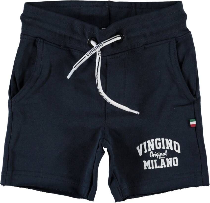 VINGINO ! Jongens Bermuda Maat 128 Donkerblauw Katoen/elasthan