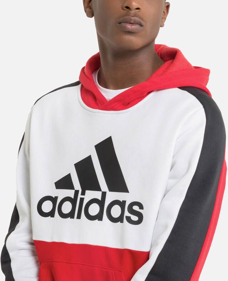 adidas colorblock logo fleece trui rood/wit kinderen
