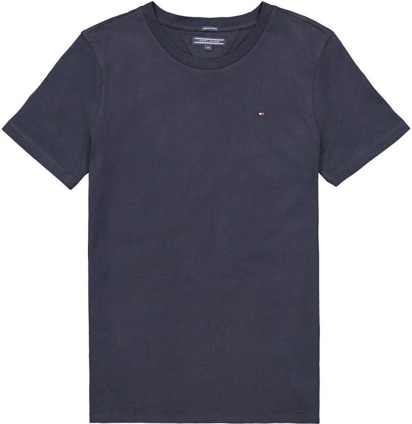 Tommy Hilfiger ! Jongens Shirt Korte Mouw Maat 128 Donkerblauw Katoen