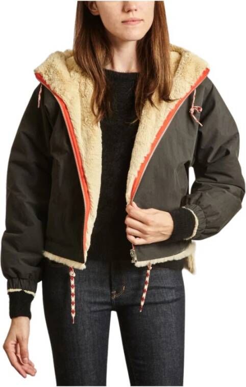 Bellerose Loud canvas and faux-fur hooded reversible jacket