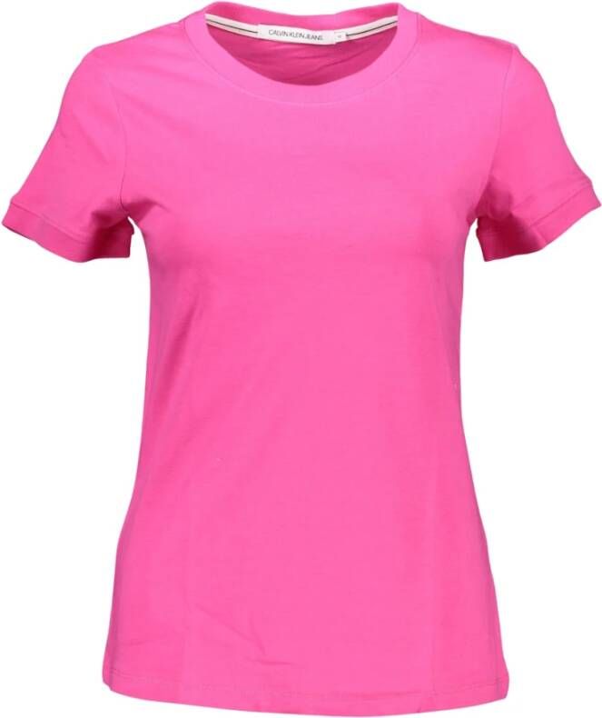 Calvin Klein vrouwen T shirt met korte mouwen roze , Roze, Dames