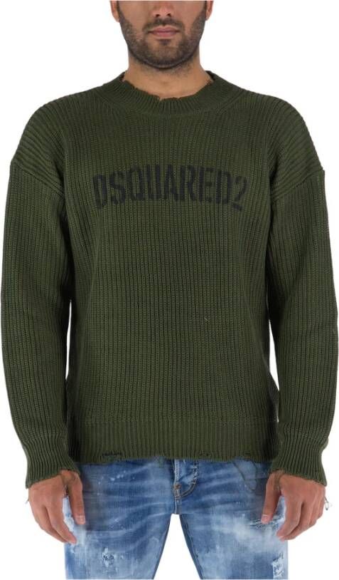 Dsquared2 Ronde hals gekweek , Groen, Heren