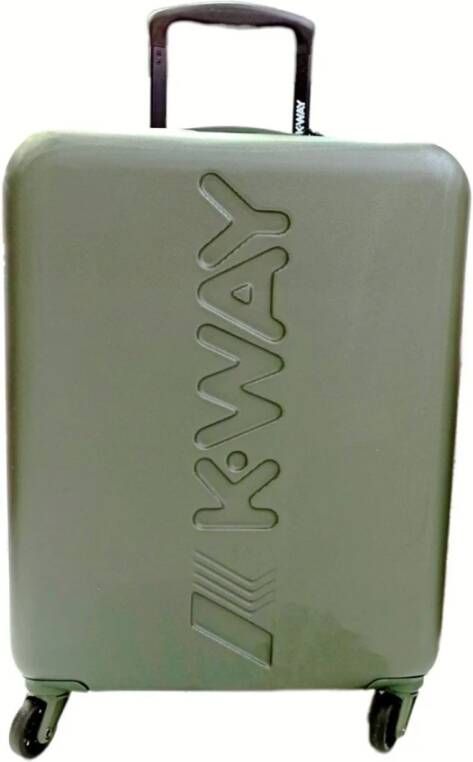 K-way Trolley 4 ruote manico allungabile e logo uni K Way K111Jmwkway GRE Blackish K Way, Groen, Unisex