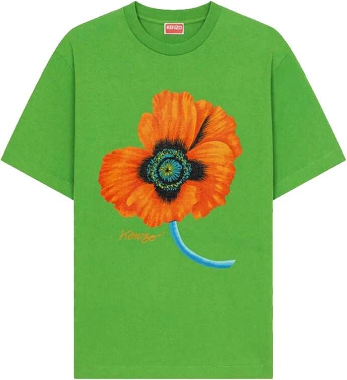 Kenzo Poppy T shirt , Groen, Heren