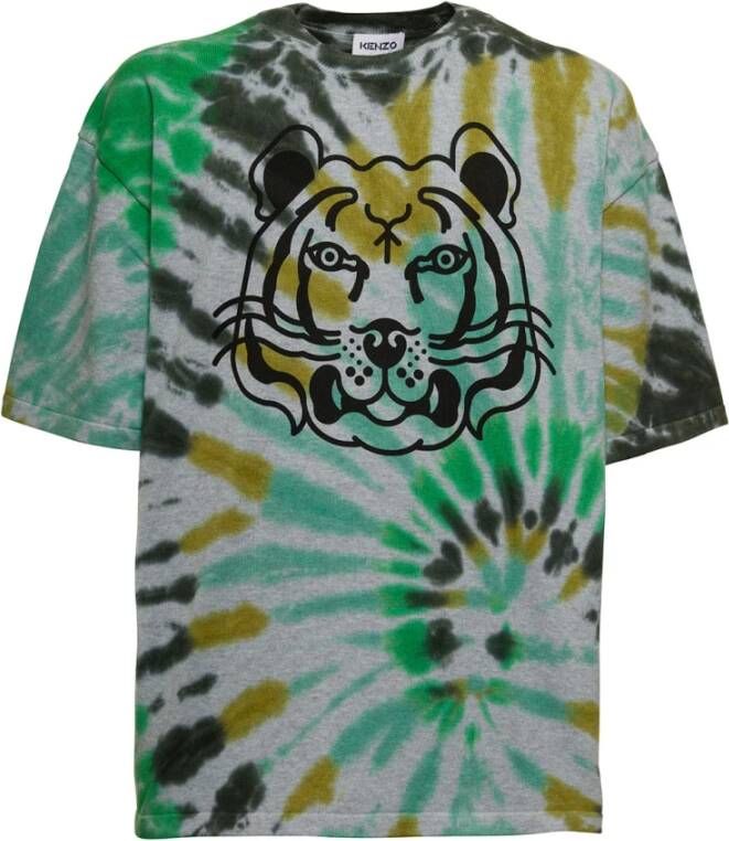 Kenzo Tie dye T shirt , Groen, Heren