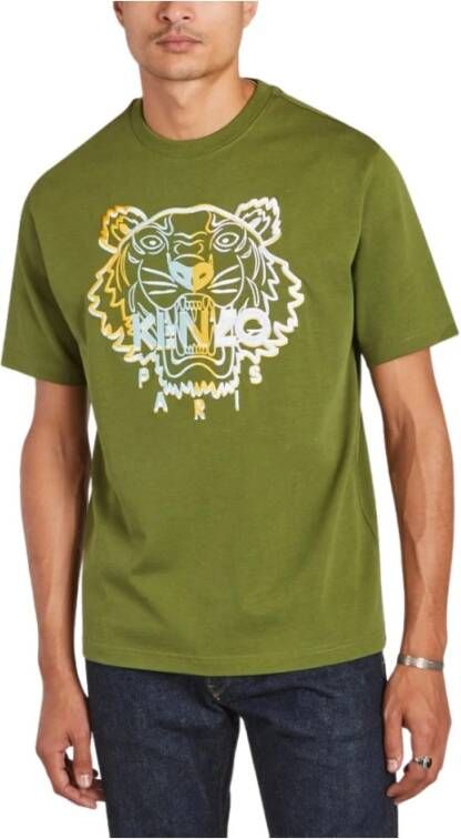 Kenzo Tiger Seasonal T shirt , Groen, Heren