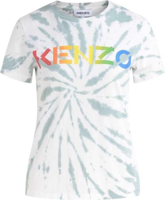 Kenzo Tie en kleurstoflogo T shirt , Groen, Heren