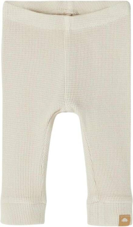 NAME IT BABY newborn baby slim fit broek NBNFEEL beige