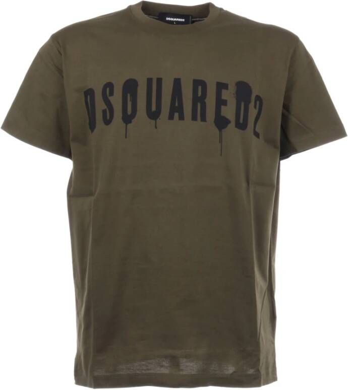 Dsquared2 Graffiti Print T shirt , Groen, Heren