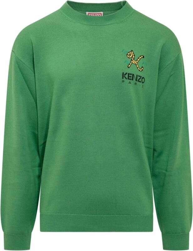 Kenzo Ronde hals gekweek , Groen, Heren