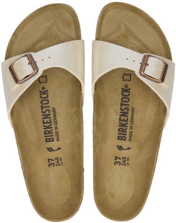 Birkenstock Madrid slippers ecru/goud