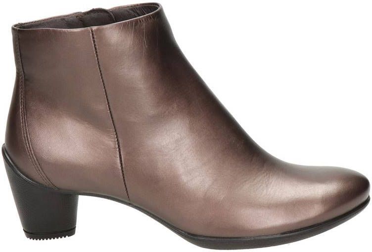Ecco Sculptured 45 leren enkellaarzen brons