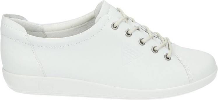 Ecco Soft 2.0 leren veterschoenen wit
