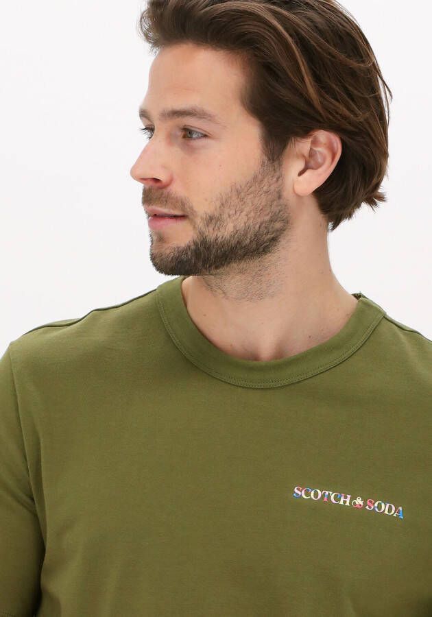 Scotch & Soda Groene T shirt Jersey Logo Tee In Organic Cotton