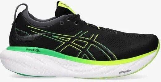 ASICS gel nimbus 25 hardloopschoenen zwart/groen heren