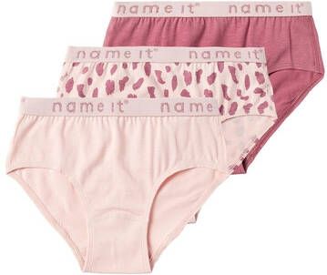 name it ! Meisjes 3 Pack Hipster -- Roze Katoen/elasthan