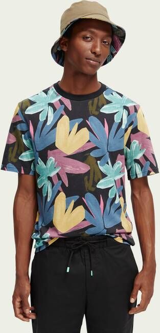 Scotch & Soda Regular fit T shirt van biologisch materiaal met print